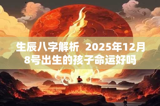 生辰八字解析  2025年12月8号出生的孩子命运好吗