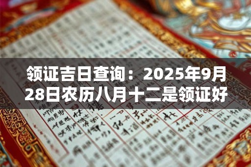 领证吉日查询：2025年9月28日农历八月十二是领证好日子吗