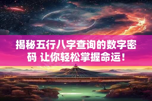 揭秘五行八字查询的数字密码 让你轻松掌握命运！