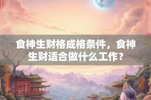 食神生财格成格条件，食神生财适合做什么工作？