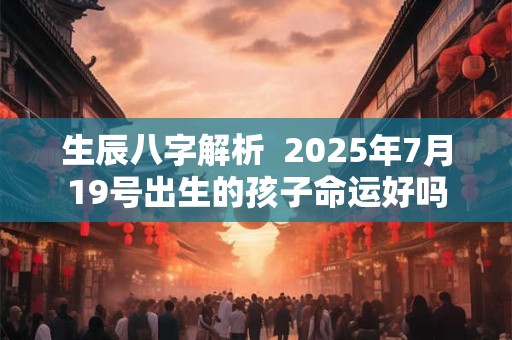 生辰八字解析  2025年7月19号出生的孩子命运好吗