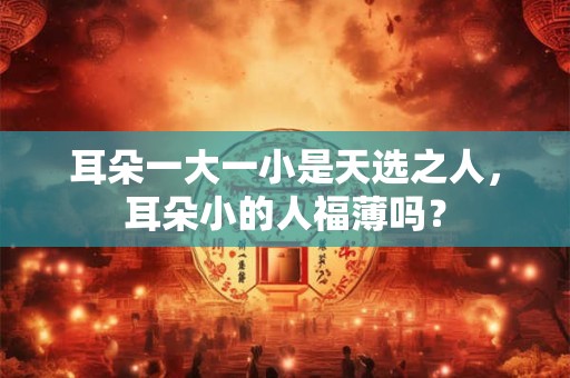 耳朵一大一小是天选之人，耳朵小的人福薄吗？