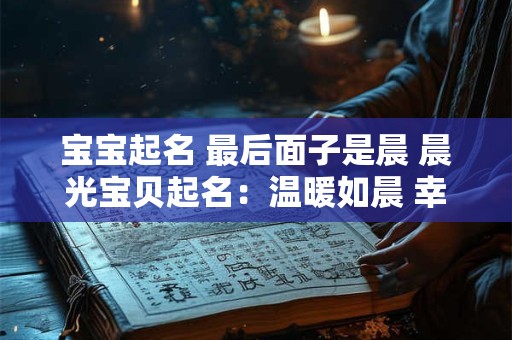 宝宝起名 最后面子是晨 晨光宝贝起名：温暖如晨 幸福如你