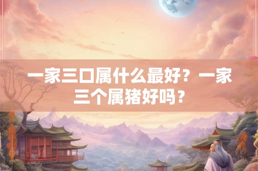 一家三口属什么最好？一家三个属猪好吗？