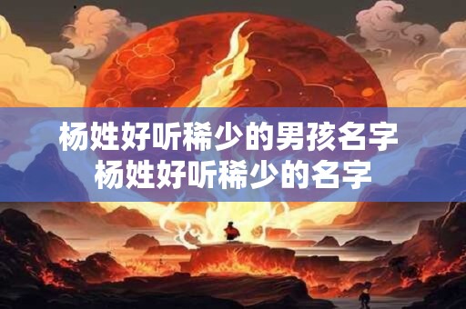杨姓好听稀少的男孩名字 杨姓好听稀少的名字