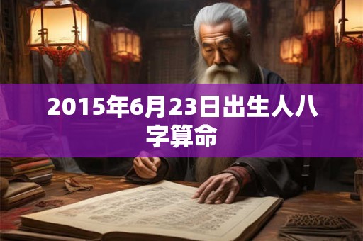 2015年6月23日出生人八字算命