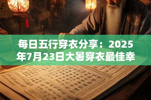 每日五行穿衣分享：2025年7月23日大暑穿衣最佳幸运色