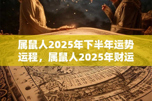 属鼠人2025年下半年运势运程，属鼠人2025年财运方位