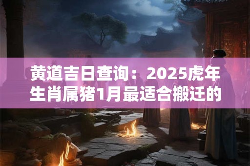 黄道吉日查询：2025虎年生肖属猪1月最适合搬迁的日子？