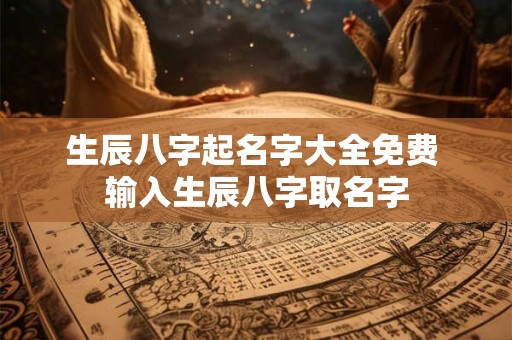 生辰八字起名字大全免费 输入生辰八字取名字