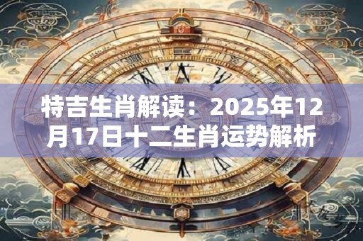 特吉生肖解读：2025年12月17日十二生肖运势解析