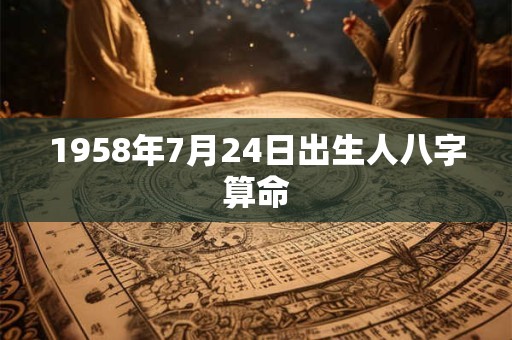 1958年7月24日出生人八字算命