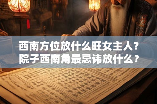 西南方位放什么旺女主人？院子西南角最忌讳放什么？