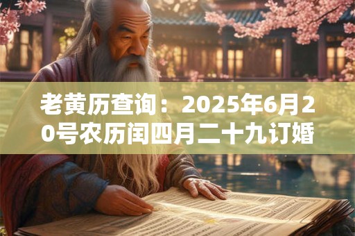 老黄历查询：2025年6月20号农历闰四月二十九订婚好吗