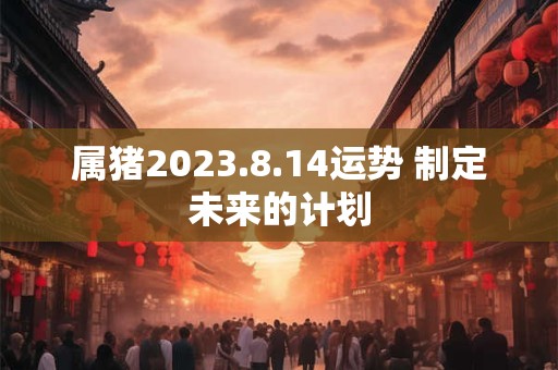 属猪2023.8.14运势 制定未来的计划