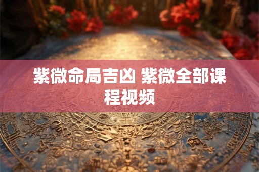 紫微命局吉凶 紫微全部课程视频