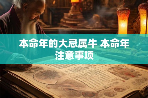 本命年的大忌属牛 本命年注意事项
