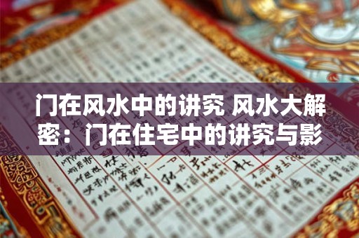 门在风水中的讲究 风水大解密：门在住宅中的讲究与影响