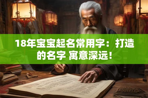 18年宝宝起名常用字：打造的名字 寓意深远！