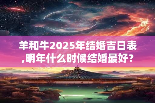 羊和牛2025年结婚吉日表,明年什么时候结婚最好？