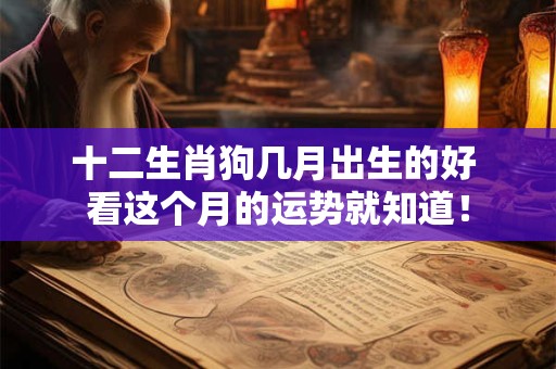 十二生肖狗几月出生的好 看这个月的运势就知道！