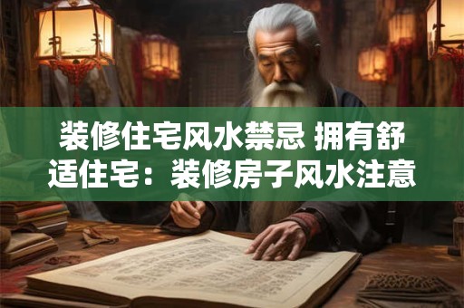 装修住宅风水禁忌 拥有舒适住宅：装修房子风水注意事项