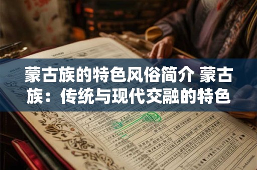 蒙古族的特色风俗简介 蒙古族：传统与现代交融的特色风俗