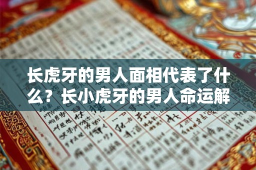 长虎牙的男人面相代表了什么？长小虎牙的男人命运解析