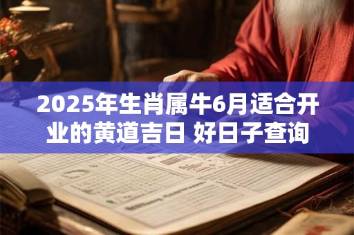 2025年生肖属牛6月适合开业的黄道吉日 好日子查询 2025年生肖属牛6月适合开业的黄道吉日 好日子查询