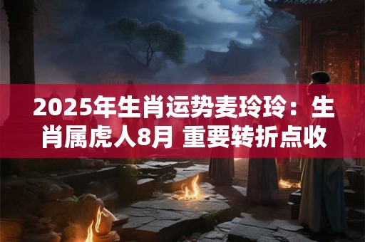 2025年生肖运势麦玲玲：生肖属虎人8月 重要转折点收入增加