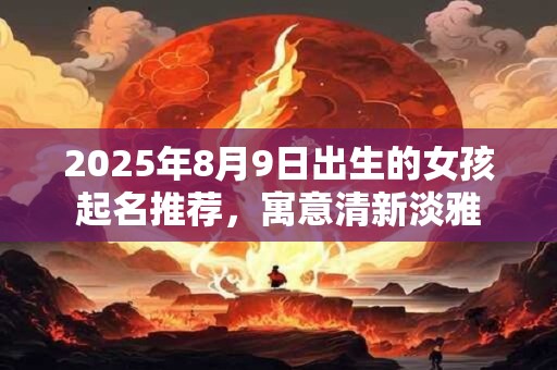 2025年8月9日出生的女孩起名推荐，寓意清新淡雅