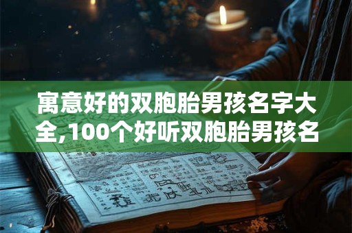 寓意好的双胞胎男孩名字大全,100个好听双胞胎男孩名字