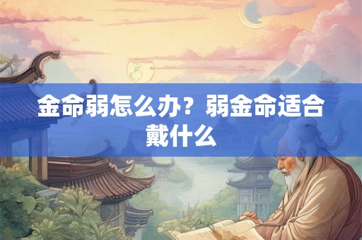 金命弱怎么办？弱金命适合戴什么