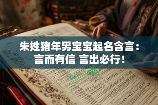 朱姓猪年男宝宝起名含言：言而有信 言出必行！