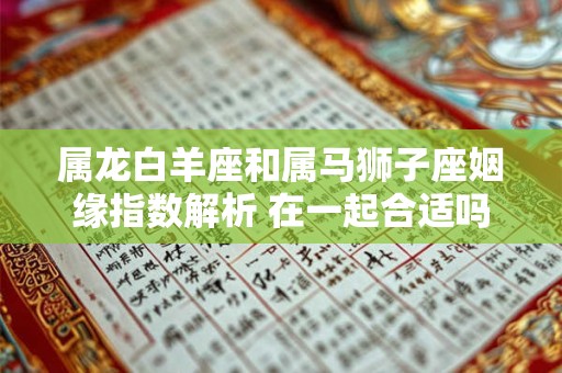 属龙白羊座和属马狮子座姻缘指数解析 在一起合适吗