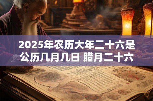 2025年农历大年二十六是公历几月几日 腊月二十六日子好不好