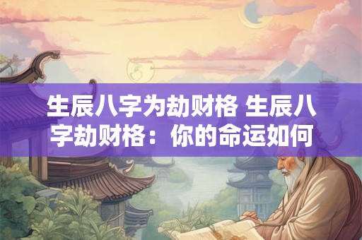 生辰八字为劫财格 生辰八字劫财格：你的命运如何