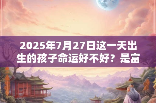 2025年7月27日这一天出生的孩子命运好不好？是富贵命吗