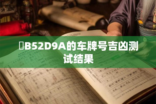粵B52D9A的车牌号吉凶测试结果