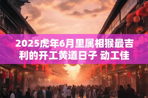 2025虎年6月里属相猴最吉利的开工黄道日子 动工佳期查询