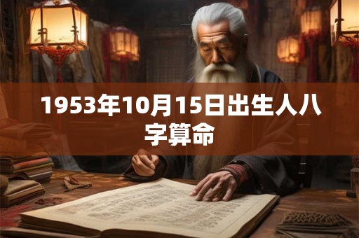 1953年10月15日出生人八字算命