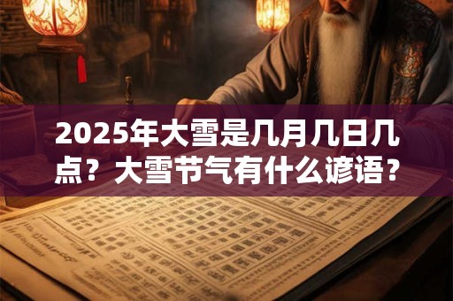 2025年大雪是几月几日几点？大雪节气有什么谚语？