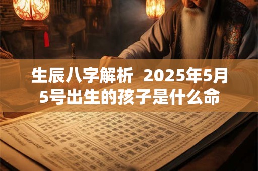 生辰八字解析  2025年5月5号出生的孩子是什么命