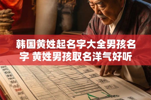 韩国黄姓起名字大全男孩名字 黄姓男孩取名洋气好听两个字大全