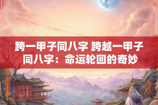 跨一甲子同八字 跨越一甲子 同八字：命运轮回的奇妙之旅