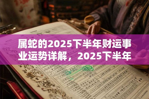 属蛇的2025下半年财运事业运势详解，2025下半年属蛇的金钱运势分析