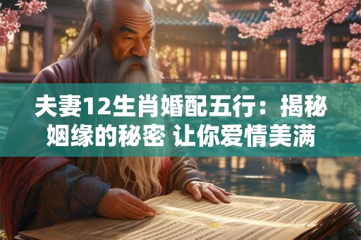 夫妻12生肖婚配五行：揭秘姻缘的秘密 让你爱情美满！