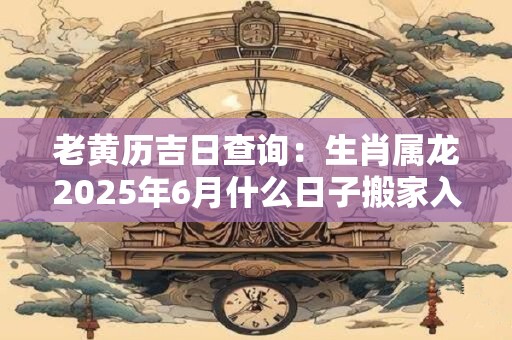 老黄历吉日查询：生肖属龙2025年6月什么日子搬家入宅好