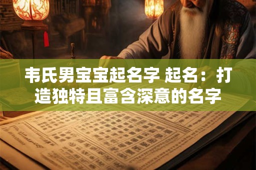 韦氏男宝宝起名字 起名：打造独特且富含深意的名字