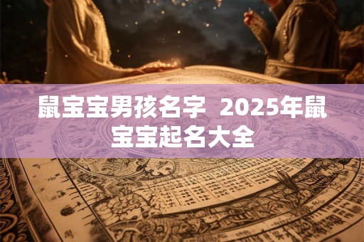 鼠宝宝男孩名字  2025年鼠宝宝起名大全